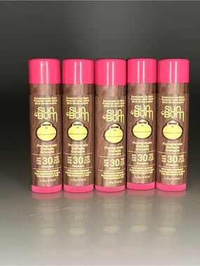 Sun Bum SPF 30 Sunscreen Lip Balm Pomegranate Lot Of 5